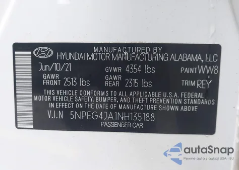 2022 Hyundai Sonata Se из США, поврежденный, VIN 5NPEG4JA1NH135188